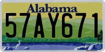 AL license plate 57AY671