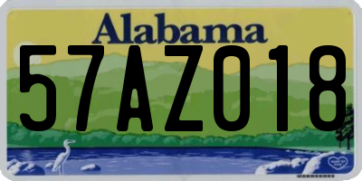 AL license plate 57AZ018
