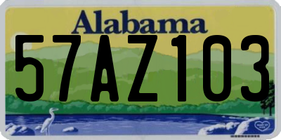 AL license plate 57AZ103