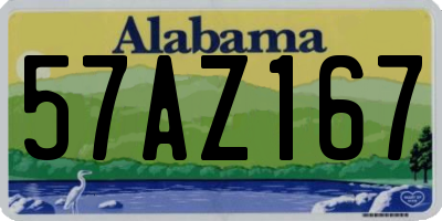 AL license plate 57AZ167