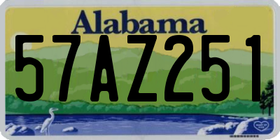 AL license plate 57AZ251