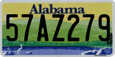AL license plate 57AZ279