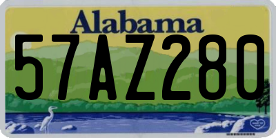 AL license plate 57AZ280