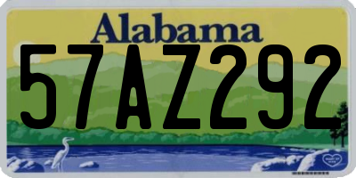 AL license plate 57AZ292