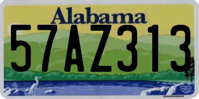 AL license plate 57AZ313