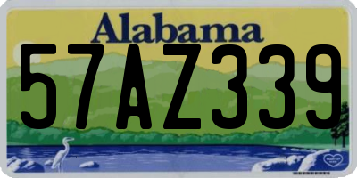 AL license plate 57AZ339
