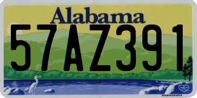 AL license plate 57AZ391