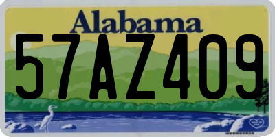 AL license plate 57AZ409