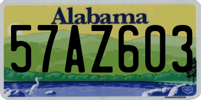 AL license plate 57AZ603