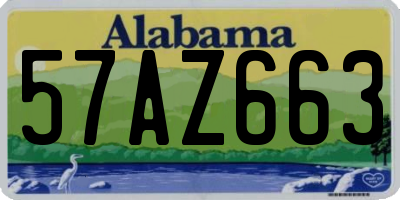 AL license plate 57AZ663