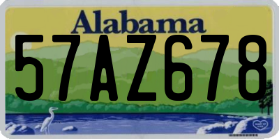 AL license plate 57AZ678