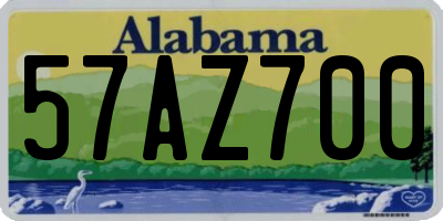 AL license plate 57AZ700