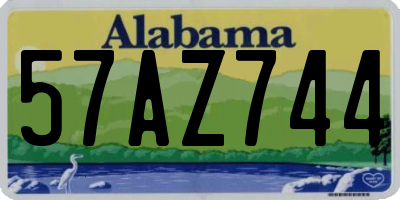 AL license plate 57AZ744
