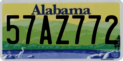 AL license plate 57AZ772