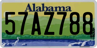 AL license plate 57AZ788