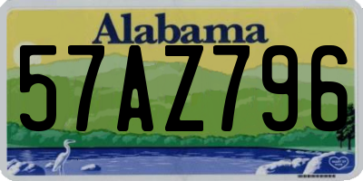AL license plate 57AZ796
