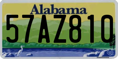 AL license plate 57AZ810