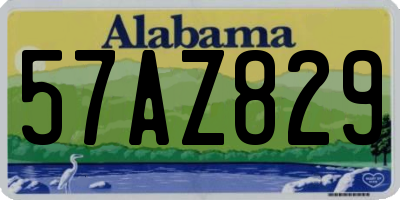 AL license plate 57AZ829