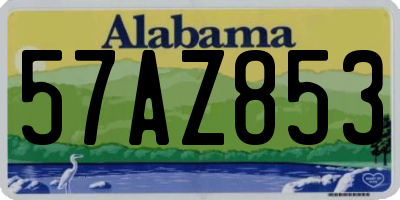 AL license plate 57AZ853