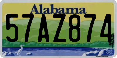 AL license plate 57AZ874