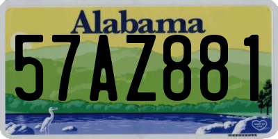 AL license plate 57AZ881