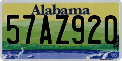 AL license plate 57AZ920