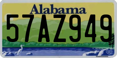 AL license plate 57AZ949