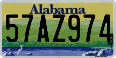 AL license plate 57AZ974