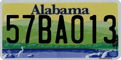 AL license plate 57BA013
