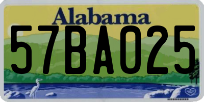 AL license plate 57BA025