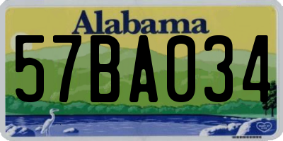 AL license plate 57BA034