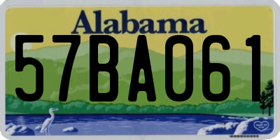 AL license plate 57BA061