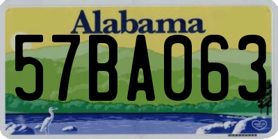 AL license plate 57BA063