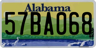 AL license plate 57BA068