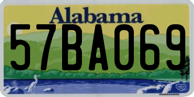 AL license plate 57BA069