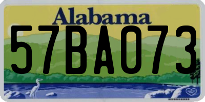 AL license plate 57BA073