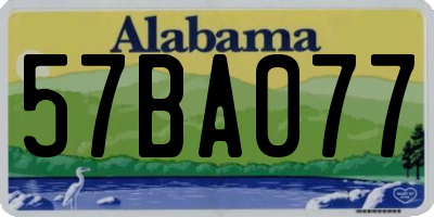 AL license plate 57BA077