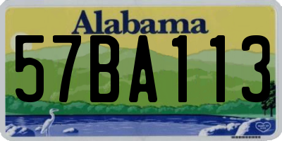 AL license plate 57BA113
