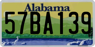 AL license plate 57BA139