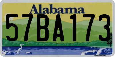 AL license plate 57BA173