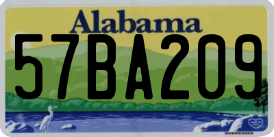 AL license plate 57BA209