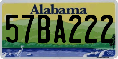 AL license plate 57BA222