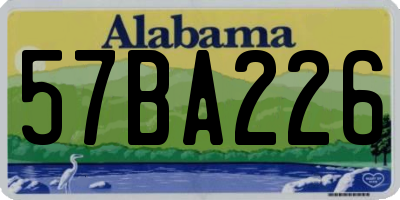 AL license plate 57BA226
