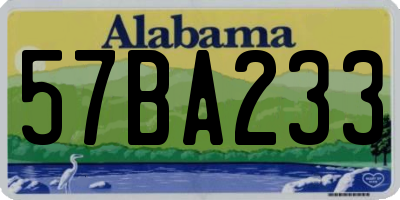 AL license plate 57BA233