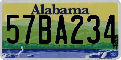 AL license plate 57BA234