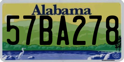 AL license plate 57BA278