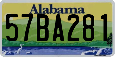 AL license plate 57BA281