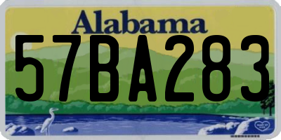 AL license plate 57BA283