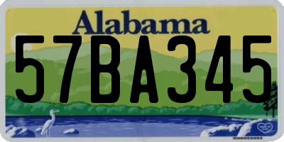 AL license plate 57BA345
