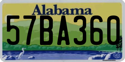 AL license plate 57BA360